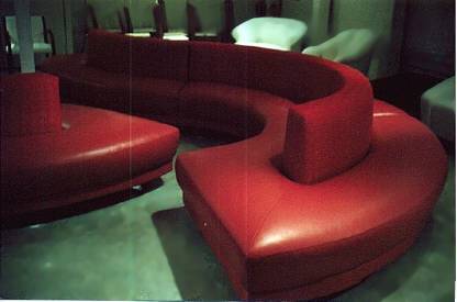 Custom bench in red leather
